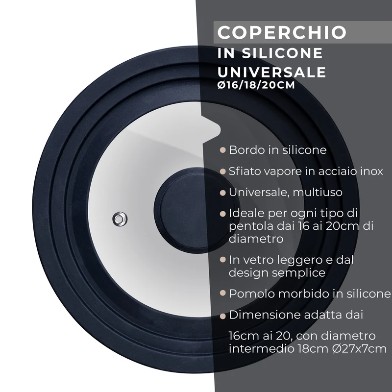 Coperchio universale, per Ø16, Ø18 e Ø20 cm