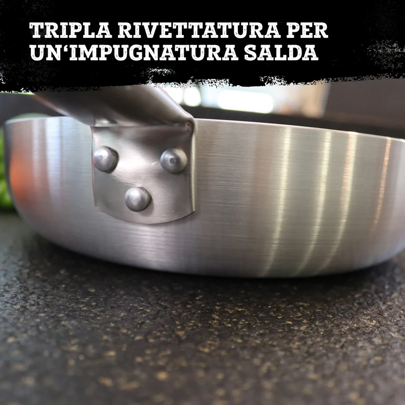 Padella alta da 30 cm, fondo a nido d'ape antiaderente