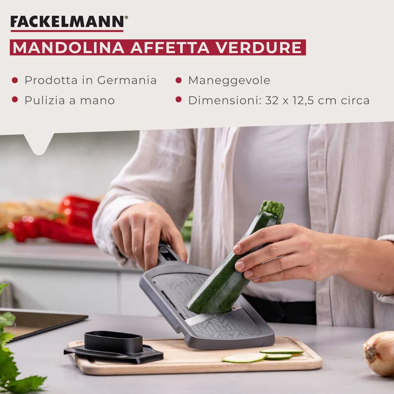 Affetta verdure Mandolina, regolabile, con para dito