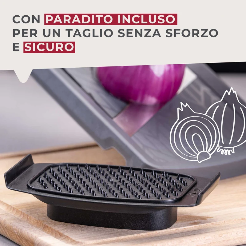 Affetta verdure Mandolina, regolabile, con para dito