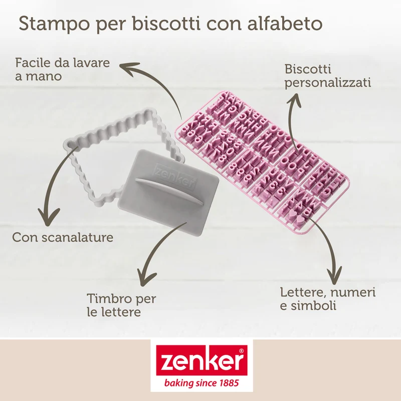 Tagliabiscotti con lettere