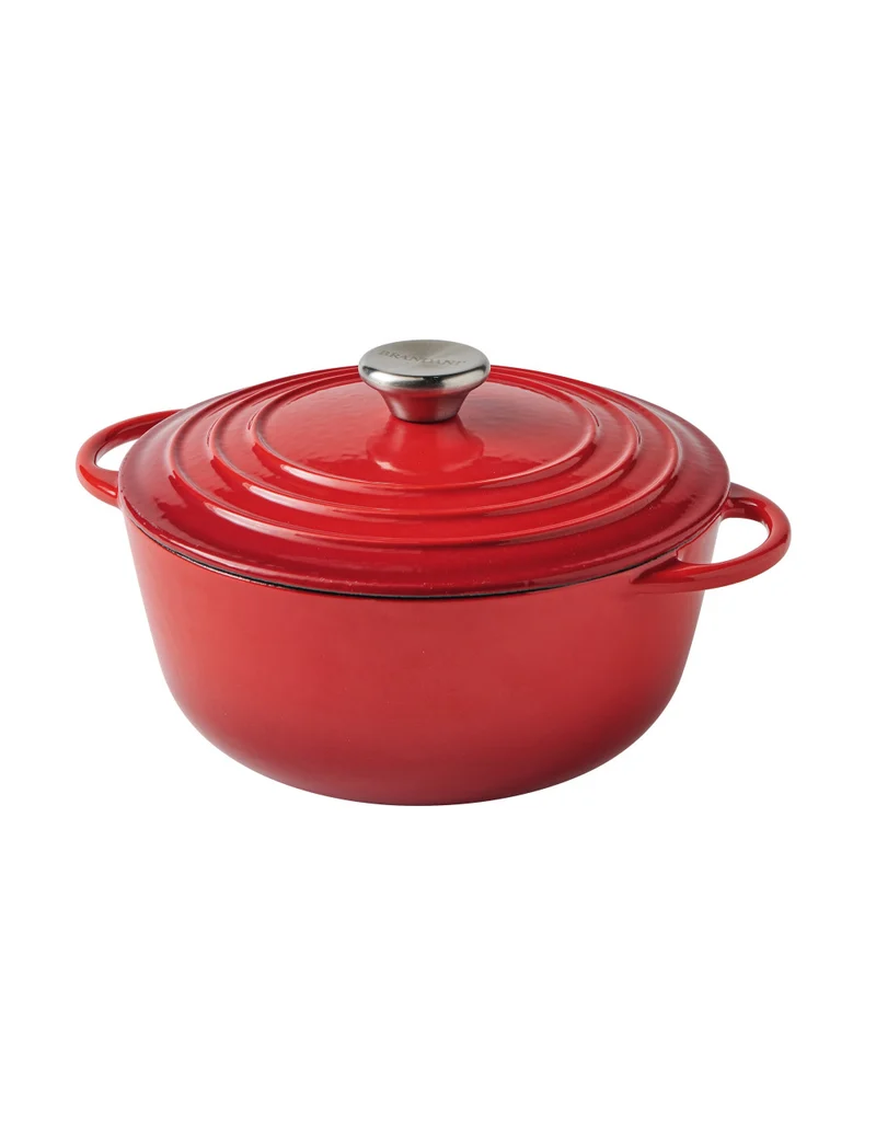 Brandani Casseruola Cocotte Rossa Ghisa Smaltata 3 L