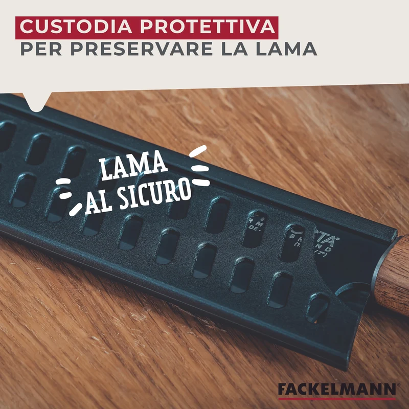 Set Coltello Santoku, Coltello a Lama liscia e Coltello a Lama Seghettata, Linea Flow