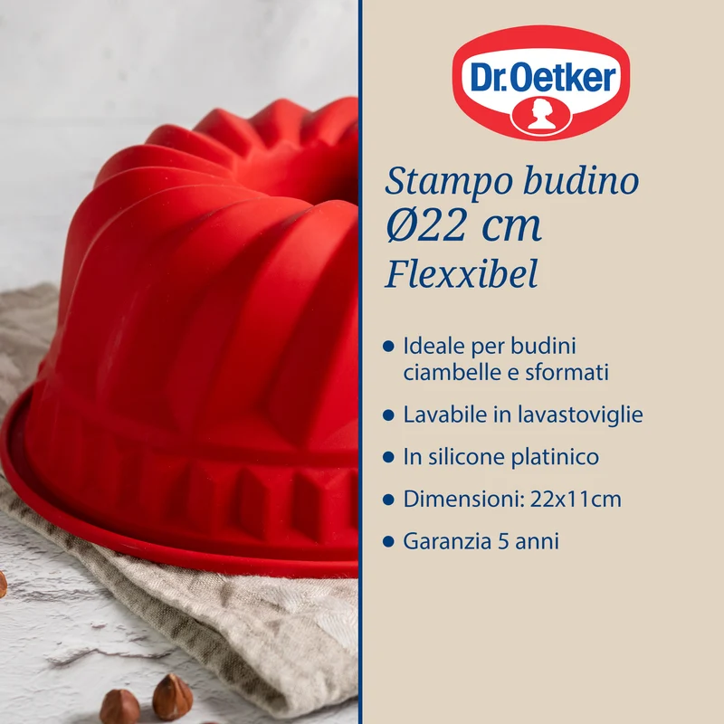 Stampo per ciambella budino in silicone Ø22cm, Linea Flexxibel