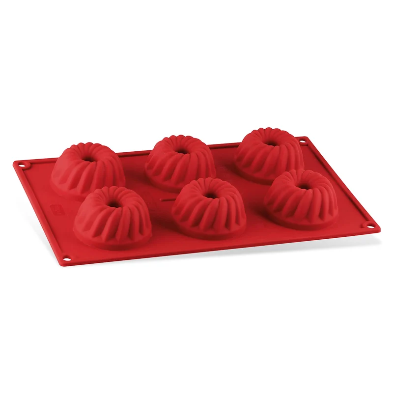 Stampo ciambelle budino 6 impronte in silicone Ø5cm, Linea Flexxibel