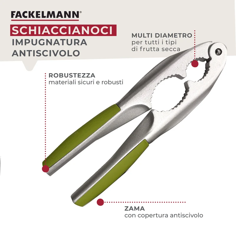 Schiaccianoci in alluminio con impugnatura antiscivolo Soft Grip