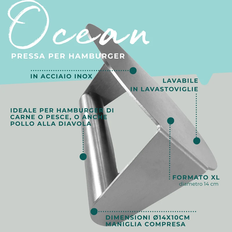 Pressa per hamburger, Ø14x10 cm