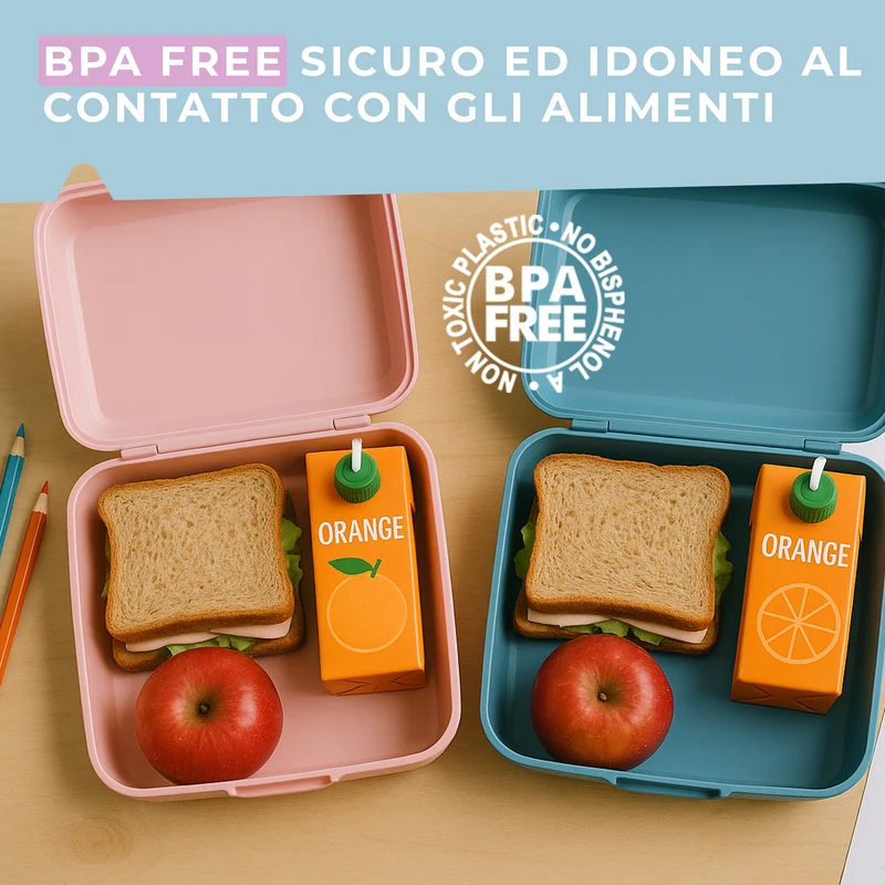 Lunch box porta merenda, rettangolare, design principesse, 1.47l