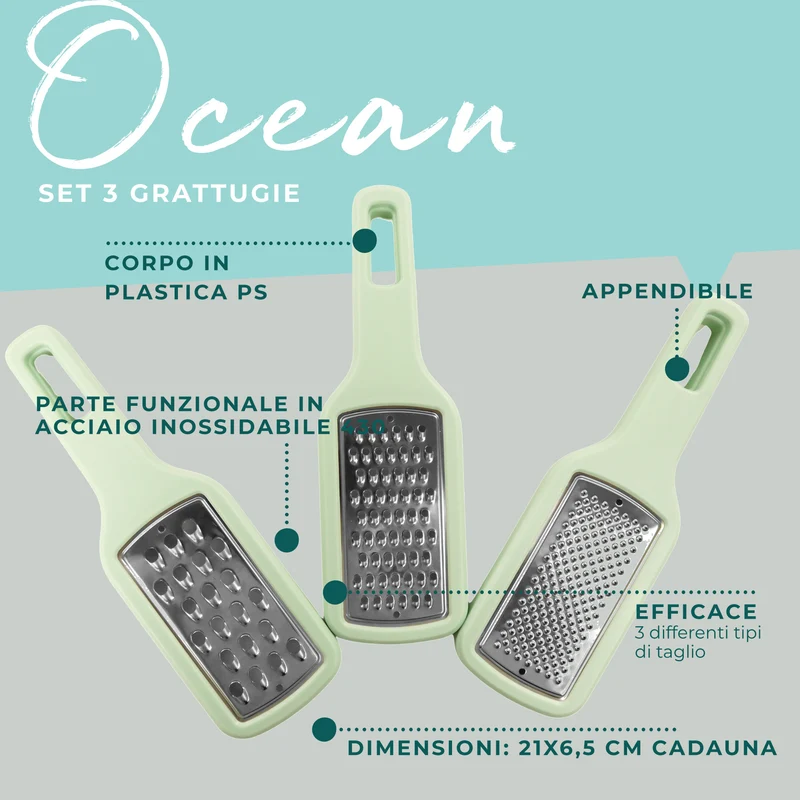 Set di 3 Grattugie, Linea Ocean
