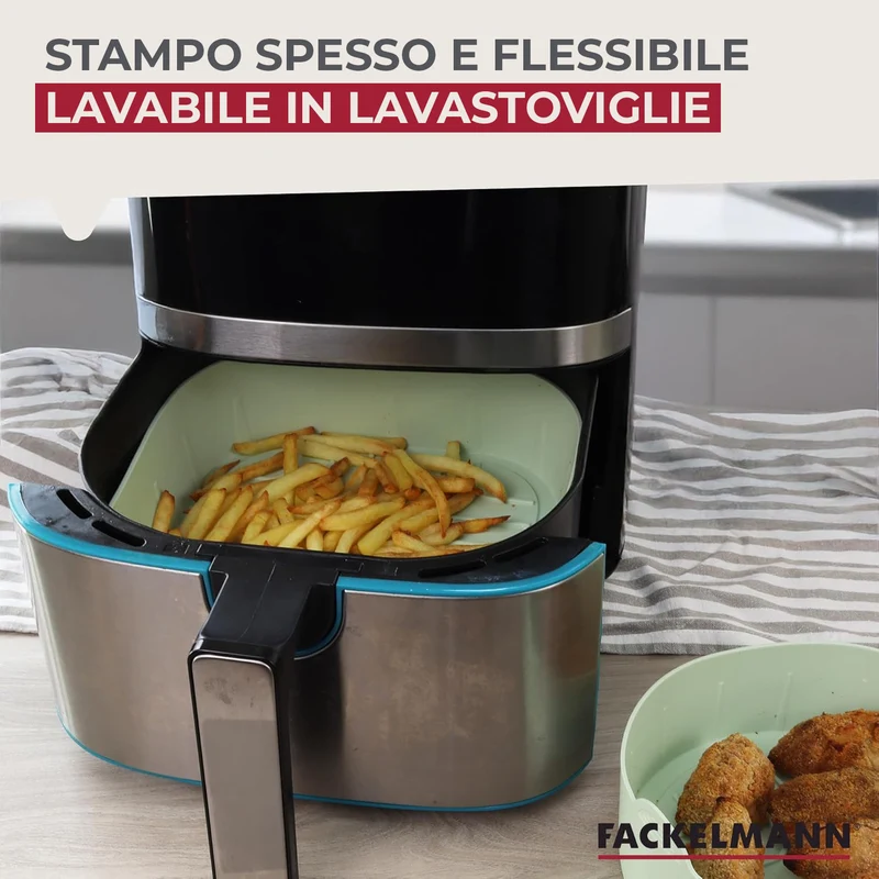 Stampo Friggitrice ad aria quadrato, in silicone, 20,5 cm, Linea Ocean