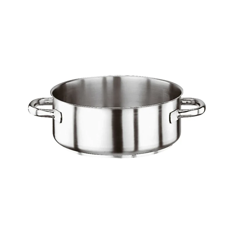 Casseruola inox bassa 2 manici ø cm.50 h.19 lt.37 s1000