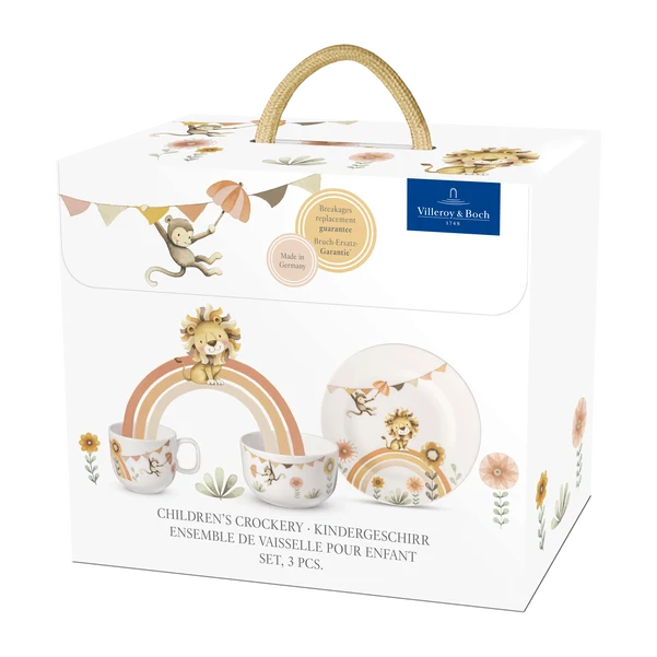 Boho Kids Set di stoviglie per bambini 3 pz. beige, Premium Porcelain