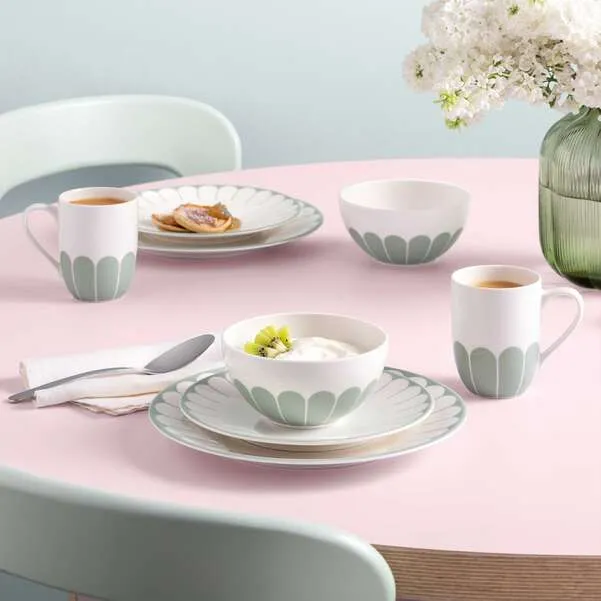 Fleur Ciotola per cereali verde, 430 ml, Premium Porcelain