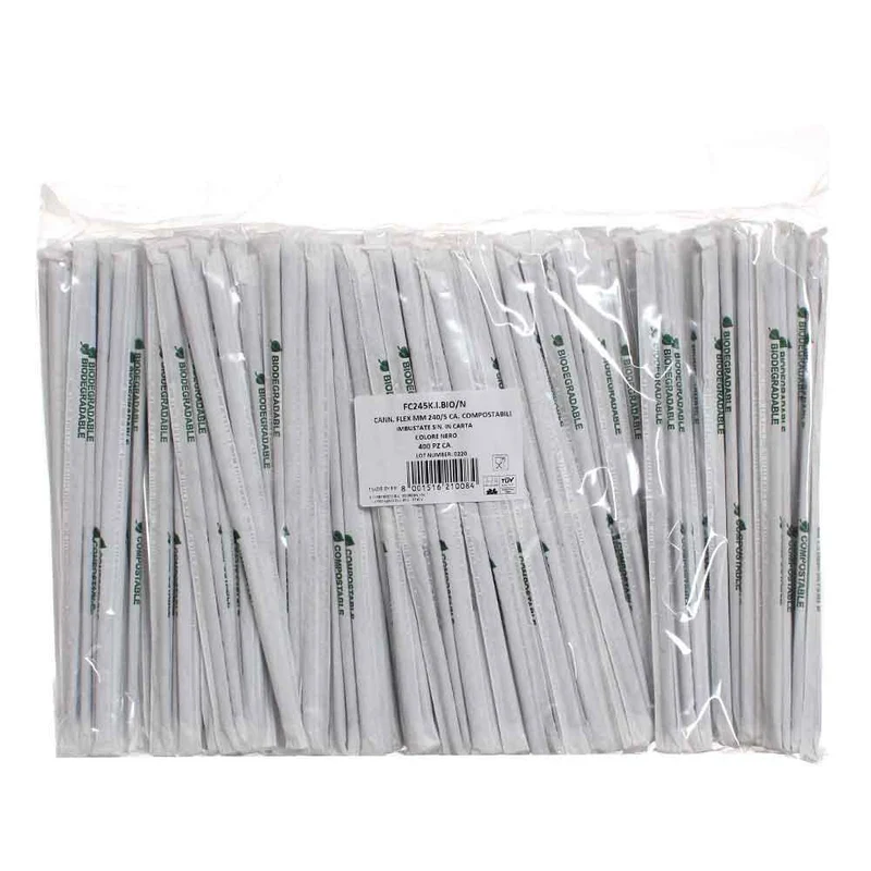 Cannuccia diritta in pla biocompostabile cm.21 pz.500 busta singola