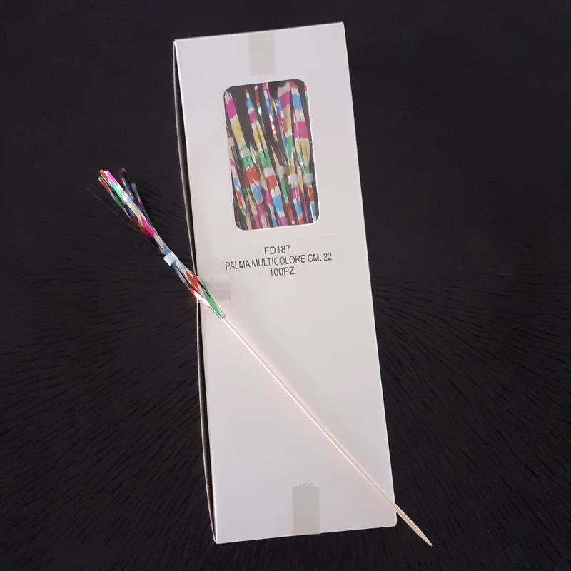 Stecco palmetta multicolore cm.22 pz.100 ***
