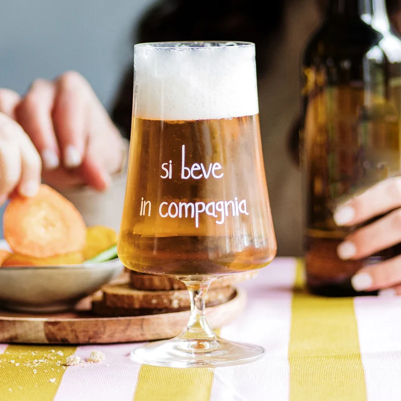 SET 2 Bicchieri birra "Si beve in compagnia" - 55 CL