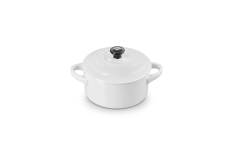 Mini cocotte rotonda in gres vetrificato - Bianco 10 CM / 0.25 L