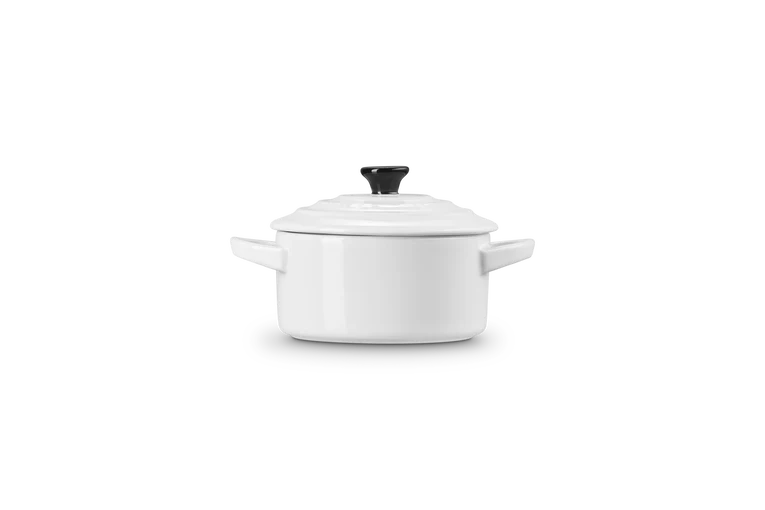 Mini cocotte rotonda in gres vetrificato - Bianco 10 CM / 0.25 L