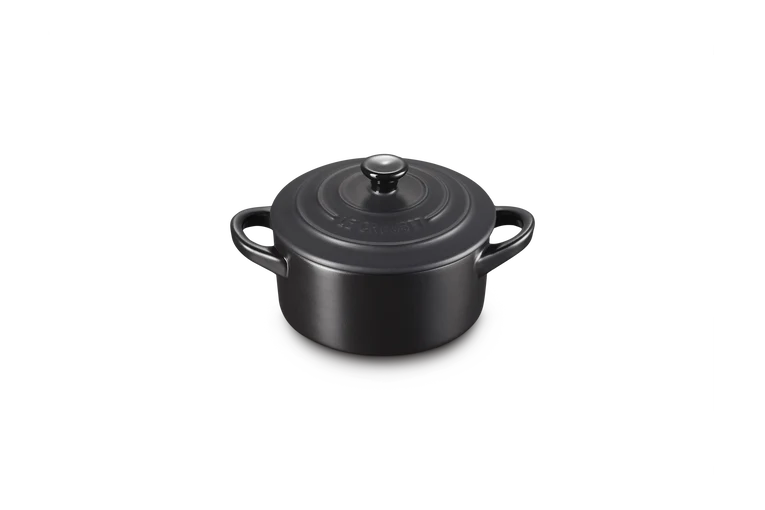 Mini cocotte rotonda in gres vetrificato - Nero Matt 10 CM / 0.25 L