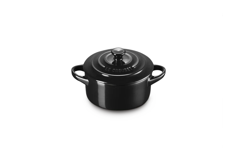 Mini cocotte rotonda in gres vetrificato - Nero Lucido 10 CM / 0.25 L