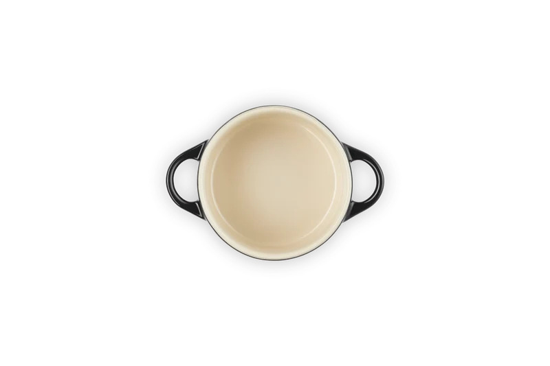 Mini cocotte rotonda in gres vetrificato - Nero Lucido 10 CM / 0.25 L