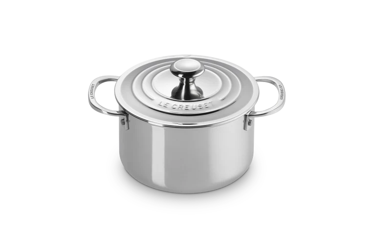 Casseruola bordi alti con coperchio in acciaio inox - 18 CM / 2.8 L