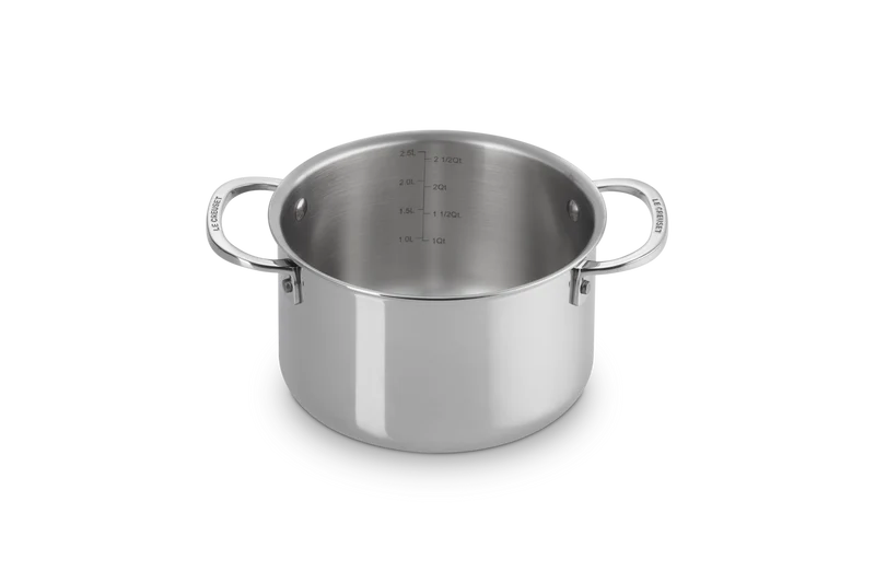 Casseruola bordi alti con coperchio in acciaio inox - 18 CM / 2.8 L