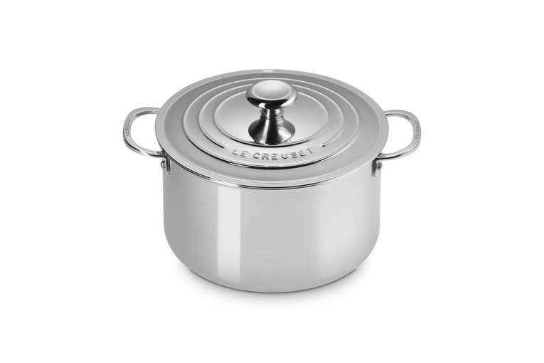 Casseruola profonda con coperchio in acciaio inox - 24 CM / 6.6 L