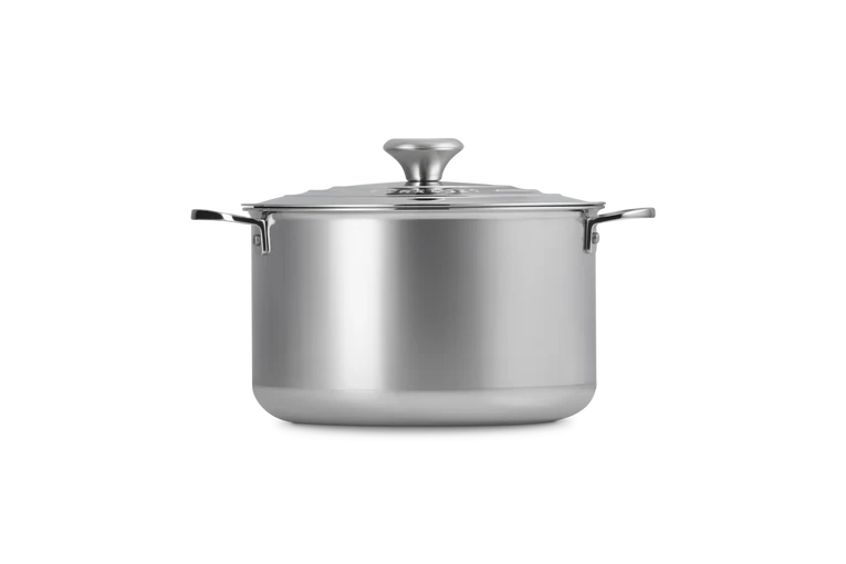 Casseruola profonda con coperchio in acciaio inox - 24 CM / 6.6 L