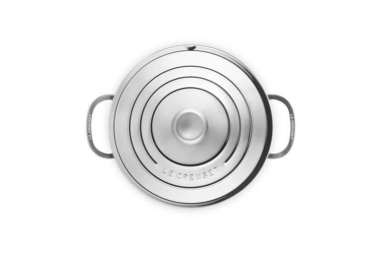 Casseruola profonda con coperchio in acciaio inox - 24 CM / 6.6 L