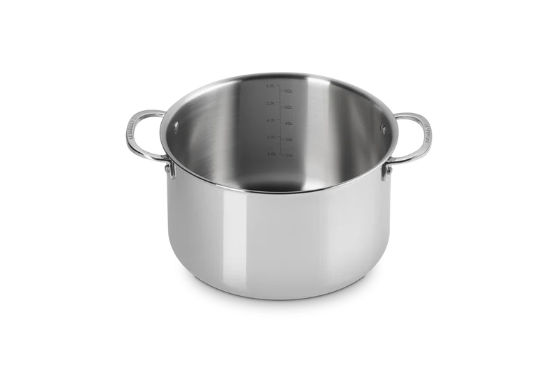 Casseruola profonda con coperchio in acciaio inox - 24 CM / 6.6 L