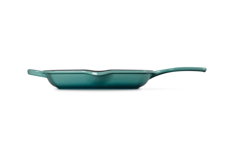 Bistecchiera Skillet quadrata Evolution in ghisa vetrificata - Bleu Riviera 26CM