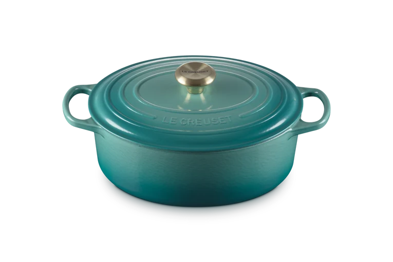 Cocotte ovale Evolution in ghisa vetrificata - Bleu Riviera 29 CM / 4.7 L