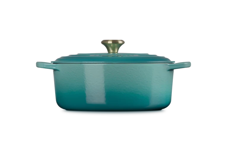 Cocotte ovale Evolution in ghisa vetrificata - Bleu Riviera 29 CM / 4.7 L