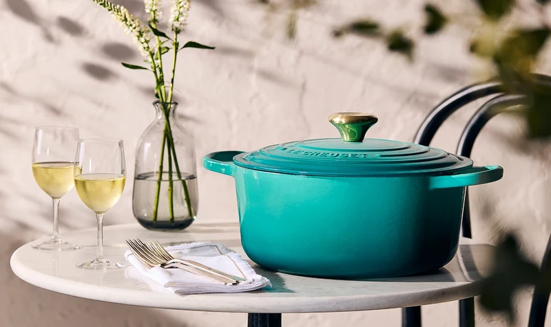 Cocotte rotonda Evolution in ghisa vetrificata - Bleu Riviera 28 CM / 6.7 L