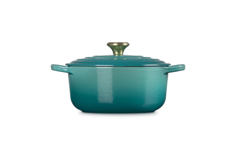 Cocotte rotonda Evolution in ghisa vetrificata - Bleu Riviera 20 CM / 2.4 L