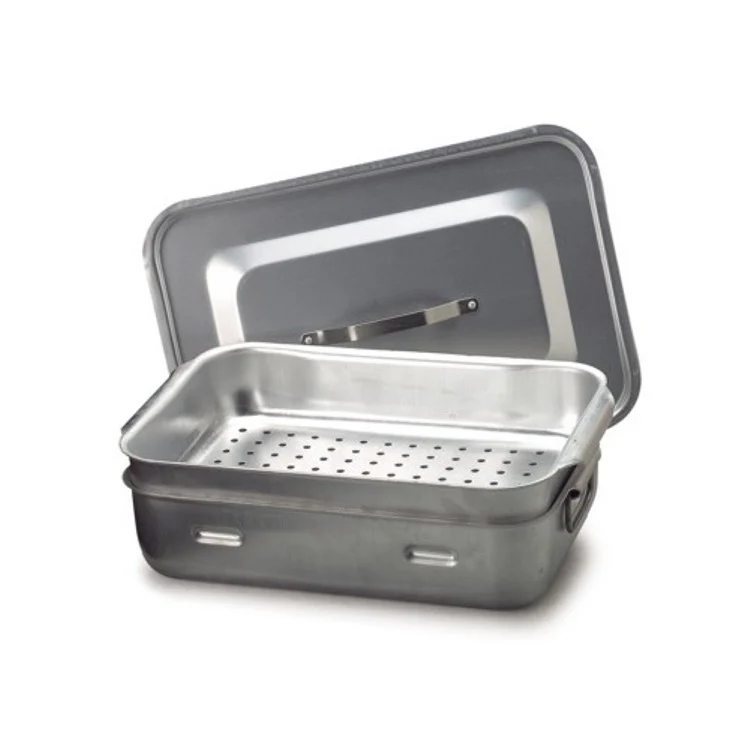 Vaporiera alluminio rettangolare c/coperchio cm.45x30