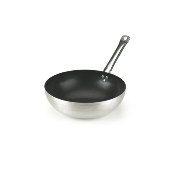 Wok alluminio antiaderente 1 manico ø cm.28 fondo piatto h.9.5