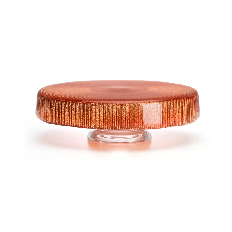 Noël portadolci smerlato in vetro - Arancio glitter Ø 26 cm