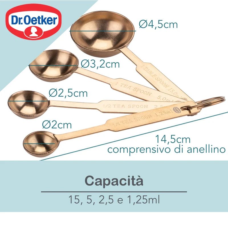 Cucchiai dosatori, 4 pezzi, Linea Vintage