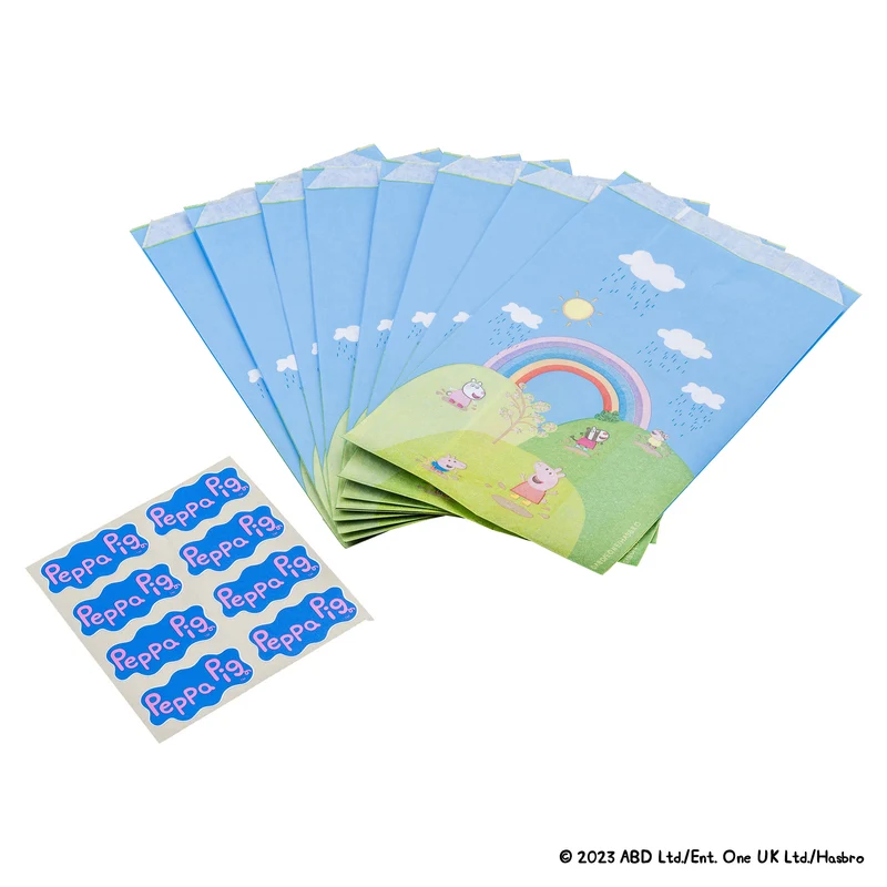 Sacchetti di carta a tema Peppa Pig, 8pz
