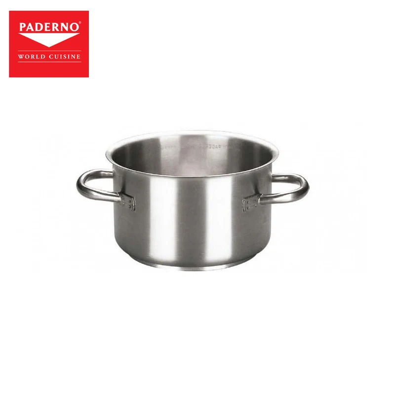 Casseruola inox alta 2 manici ø cm.28 h.16 lt.9.8 s1000