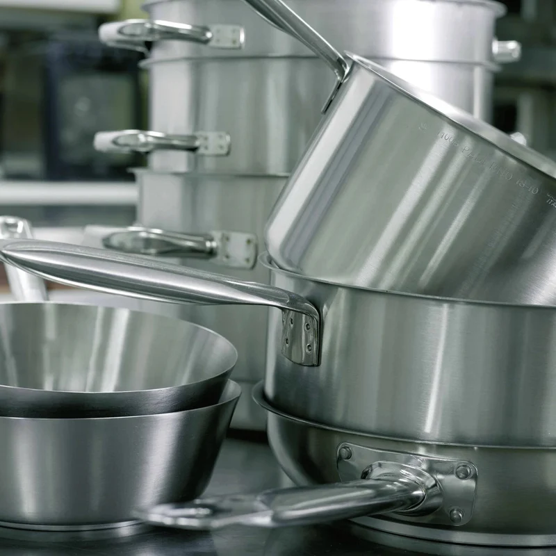 Casseruola inox alta 2 manici ø cm.28 h.16 lt.9.8 s1000