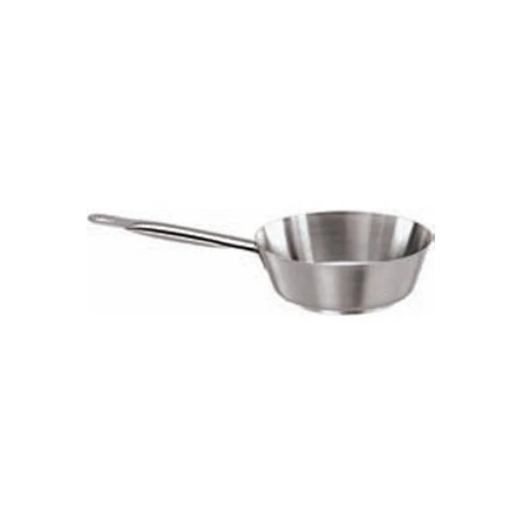 Casseruola inox conica bassa 1 manico ø cm.18 h.6 lt.1.2 s1000