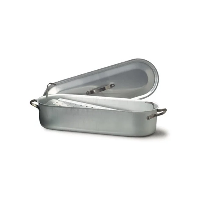 Pescera alluminio griglia e coperchio cm.70x19 h.14