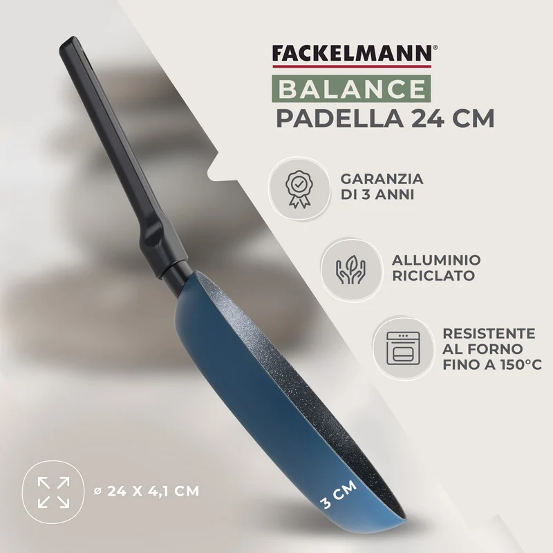 Padella Balance Ø 24 cm - Alluminio riciclato, rivestimento antiaderente in ceramica, senza PFAS - Adatta all'induzione