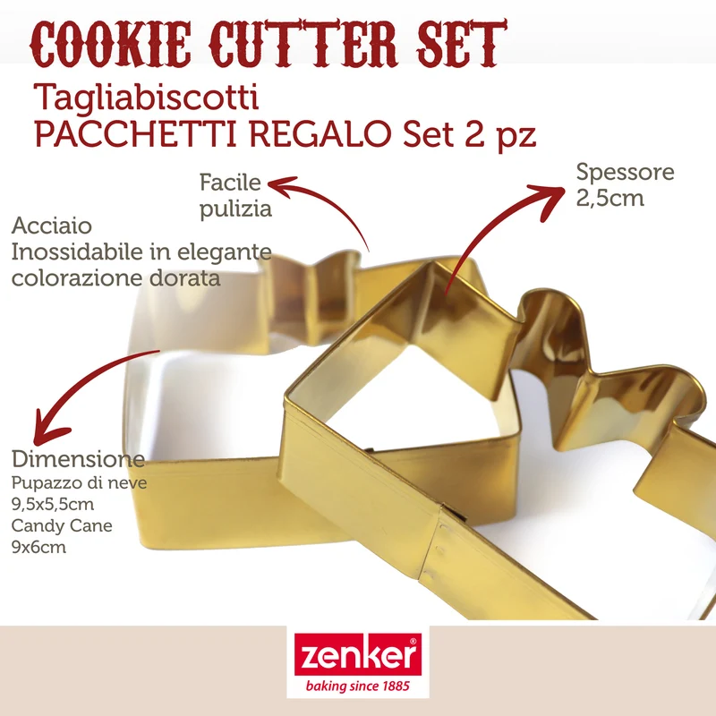 Taglia biscotti Pacchetti regalo, 2 pz, in acciaio inox