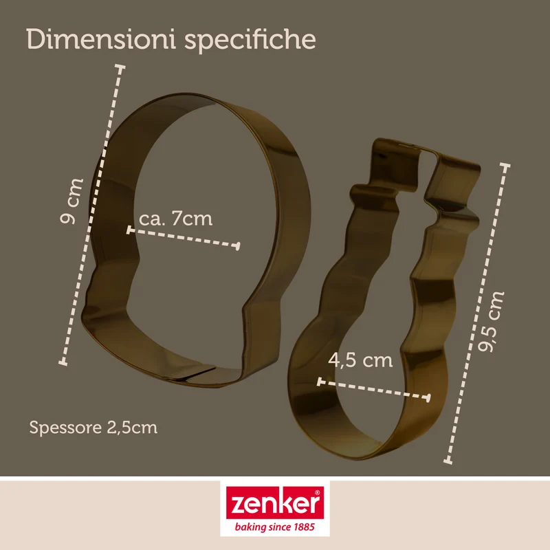 Taglia biscotti Set da 4pz, in acciaio inox