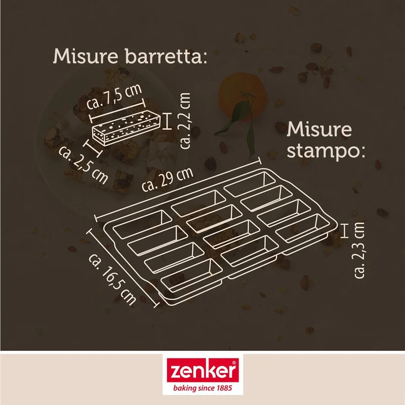 Stampo per barrette, 12 impronte
