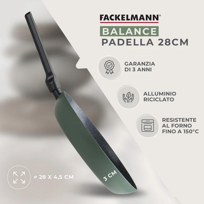 Padella Balance Ø 28 cm - Alluminio riciclato, rivestimento antiaderente in ceramica, senza PFAS - Adatta all'induzione